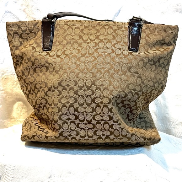 Coach Mini Signature Stripe File Tote Bag F27008 - Picture 5 of 9